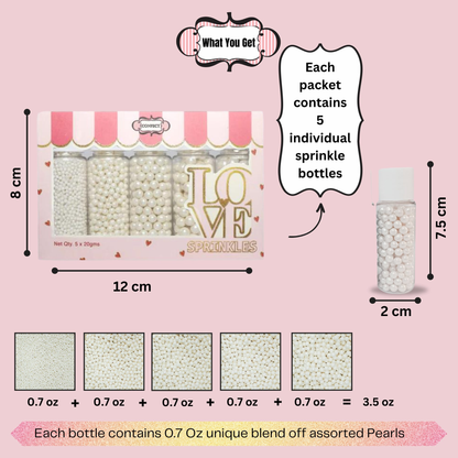 Confect White Princess Disco Balls Assorted Sprinkles ( DB-13 )