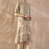 Dhiyona IE Ethnic Motifs Printed Notch Neck Sequinned Straight Kurta With Trousers