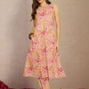Indyancart IE Women Floral Printed Regular Pure Cotton Kurta with Trousers