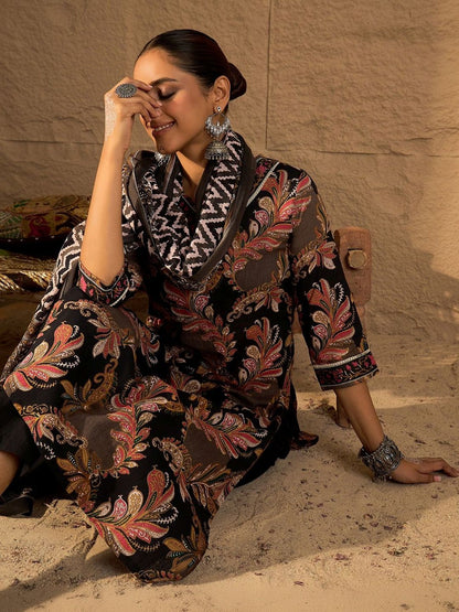 Women Paisley Printed Regular Pure Cotton Kurta with Trousers & With Dupatta