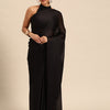 Dhiyona GR Women's Naaz Sapphire Black Satin Saree