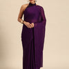 Dhiyona GR Women's Naaz Plum Wine Satin Saree