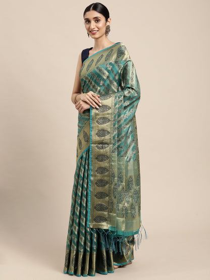 Dhiyona GR Women's Natasha Tiffany Blue Organza Saree