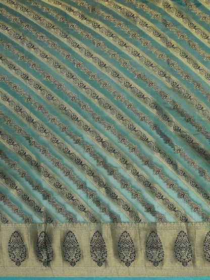 Dhiyona GR Women's Natasha Tiffany Blue Organza Saree