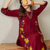 Dhiyona IE Floral Printed V-Neck Top With Trousers Co-Ords