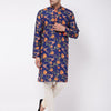 Men's MulticoloredBaseBlue Muslin Straight Kurta Pyjama Set