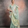 Dhiyona GR Women's Sea Green Soft Mulberry Tissue Cotton Saree