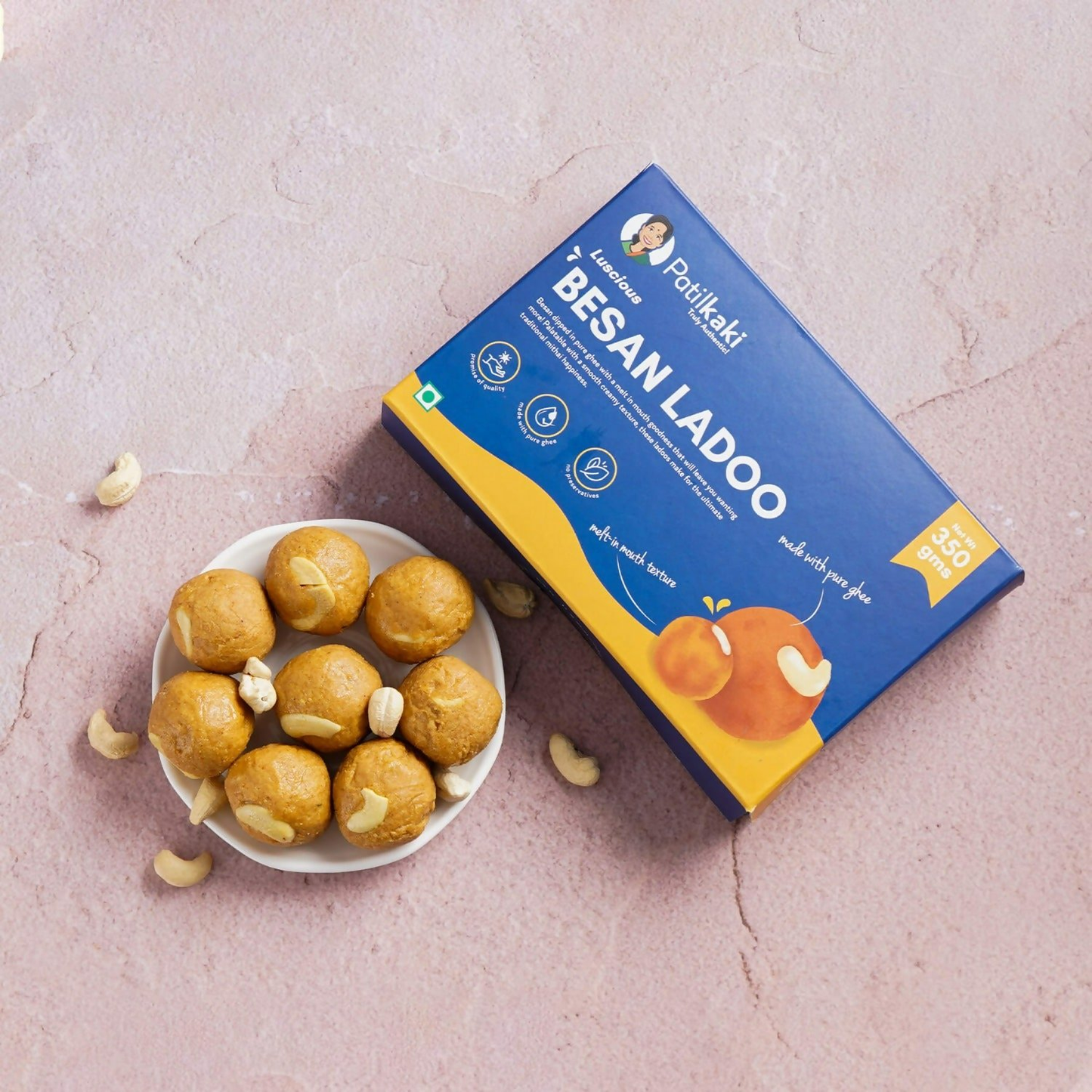 Patilkaki Besan Ladoo (Pure Ghee)