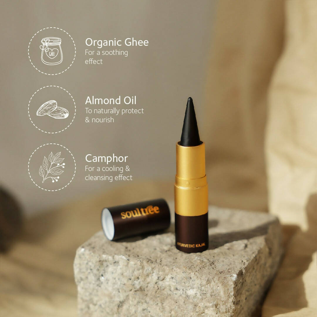Soultree Ayurvedic Kajal - Pure Black 011 - Indyancart