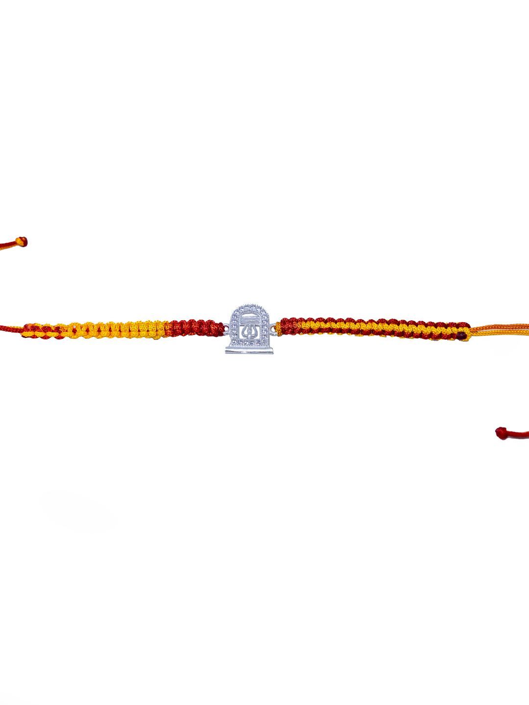 Anouk 925 Sterling Silver Rakhi With Roli Chawal Plate & Potli