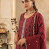 Dhiyona IE Women's Floral Embroidered Round Neck Zari Straight Kurta & Trousers With Dupatta
