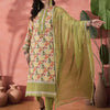 Dhiyona SN Women's Green Floral Printed Round Neck Pure Cotton Kurta With Trousers & Dupatta