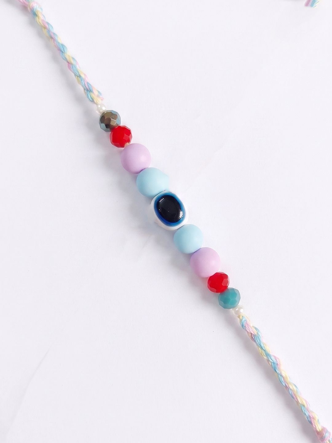 Anouk Set Of 2 Purse Design Evil Eye & Beads Bhaiya Bhabhi Rakhi With Roli Chawal