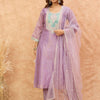 Dhiyona VA Women's Ethnic Motifs Yoke Design Zari Kurta with Trousers & Dupatta