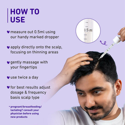 Plum Rosemary & 3% Redensyl Hair Growth Serum bottle for hair thickening and revitalization.
