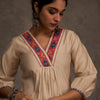Indyancart IE Ethnic Motifs Embroidered A-Line Thread Work Kurta With Trouser