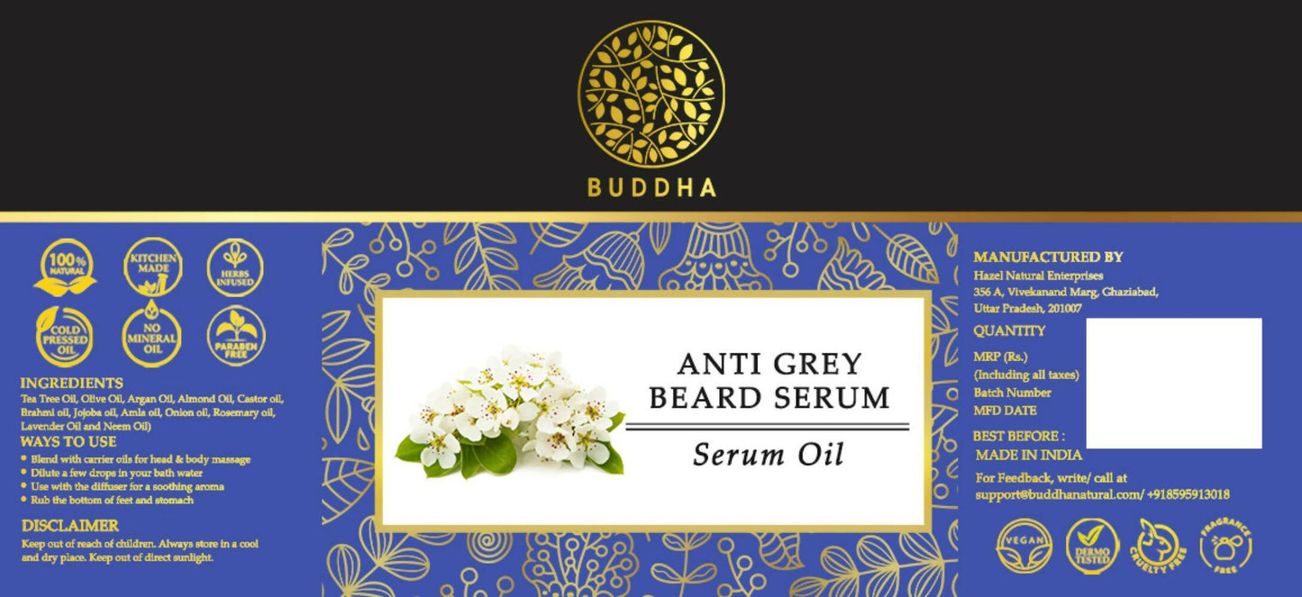 Buddha Natural Anti Grey Beard Serum Oil - Indyancart