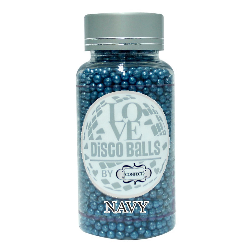 Confect Navy Blue Disco Balls Sprinkles 3 MM