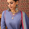 Dhiyona IE Ethnic Motifs Embroidered Sequinned Pure Cotton Kurta With Trousers & Dupatta