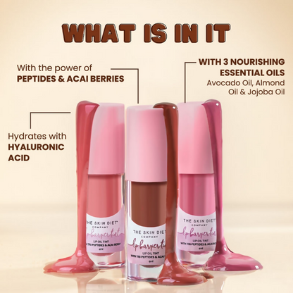 The Skin Diet Company Lip Barrier Tint High Shine Gloss Oil - Fall Brown