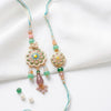 Dhiyona Set Of 2 Round Artificial Beads Traditional Bhaiya Bhabhi Rakhi With Roli Chawal