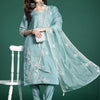 Indyancart IE Women Floral Embroidered Regular Kurta with Trousers & With Dupatta