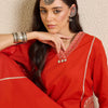 Dhiyona IE Women Ethnic Motifs Regular Thread Work Pure Cotton Kurta with Trousers & With Dupatta