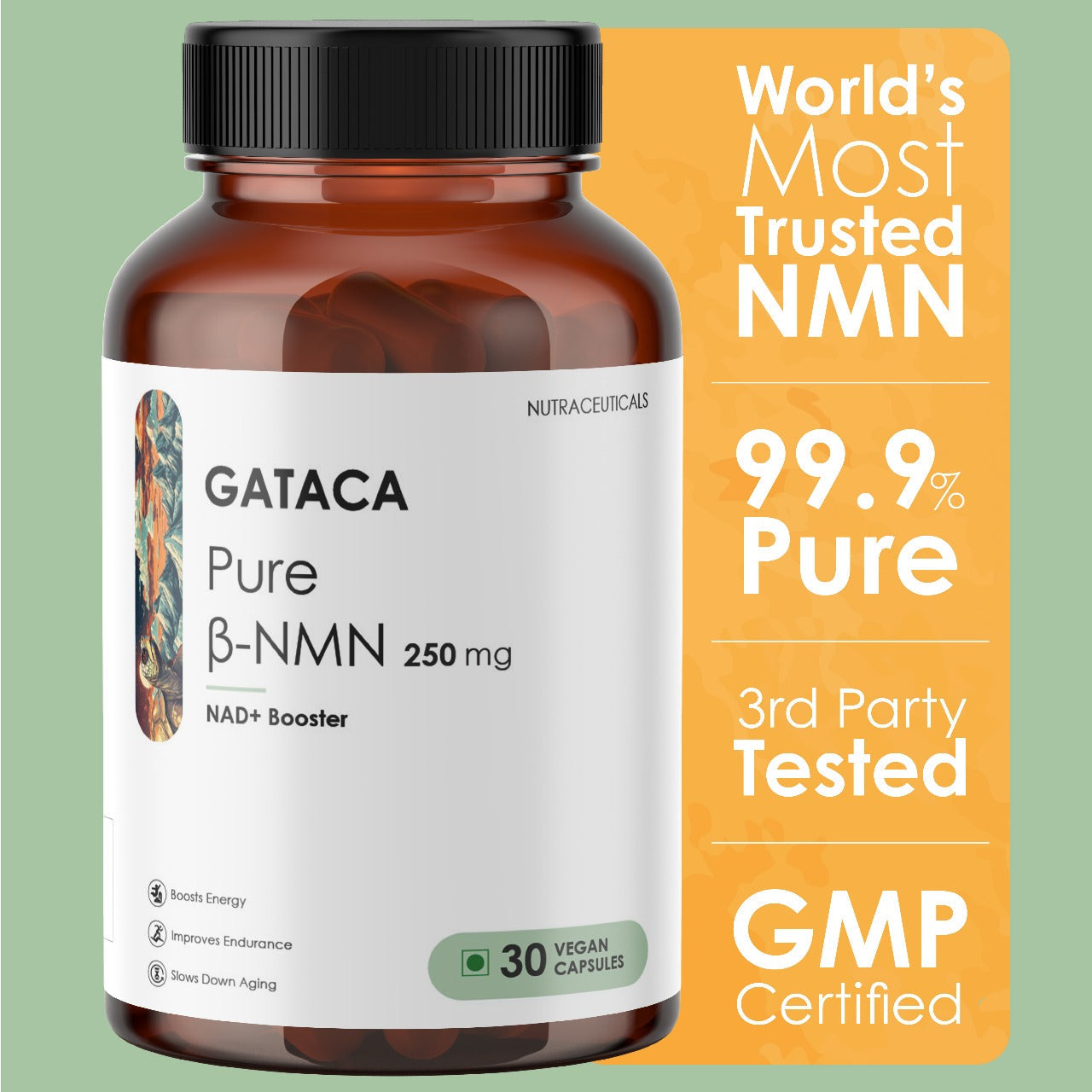 GATACA Pure ?-NMN -  250 mg Capsules, Backed by 21 Patents