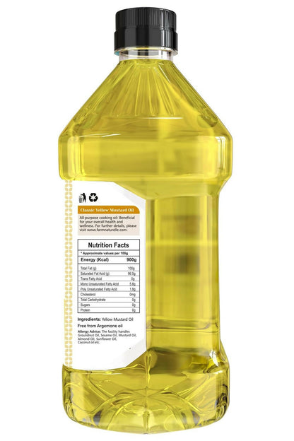 Farm Naturelle Cold Pressed Virgin Kachi Ghani Virgin Yellow Mustard Oil