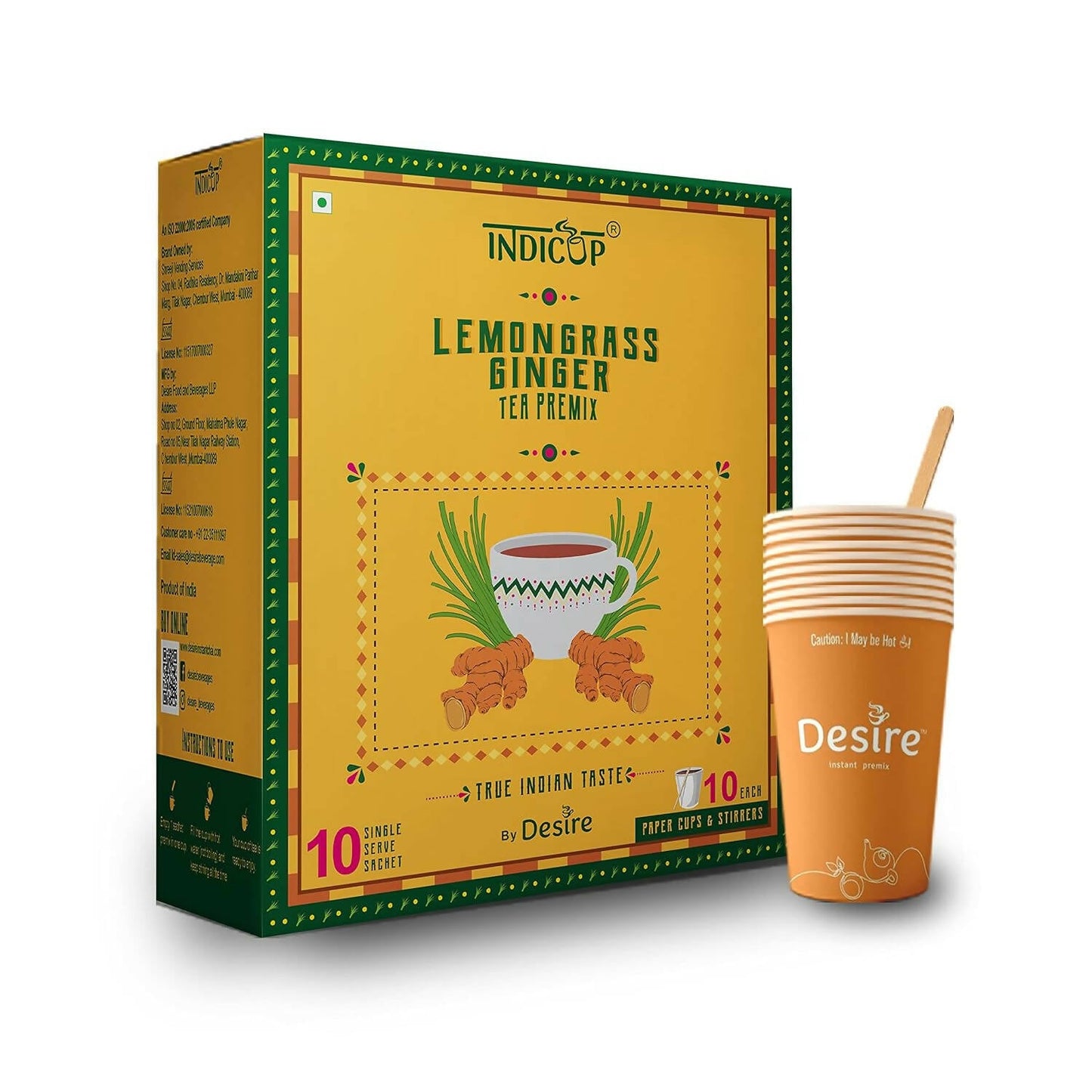 Indicup Lemongrass Ginger Tea Instant Premix