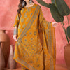 Dhiyona SN Women's Floral Printed Notch Neck Beads and Stones Pure Cotton Kurta & Trousers & Dupatta
