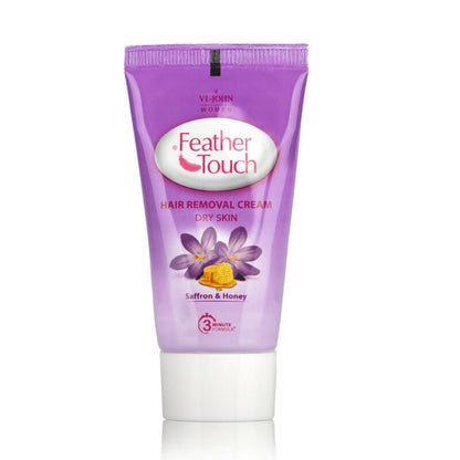 VI-JOHN Feather Touch Saffron & Honey Hair Removal Cream for Women for Dry Skin, Suitable for Legs, Underarms, Bikini Line, Arms