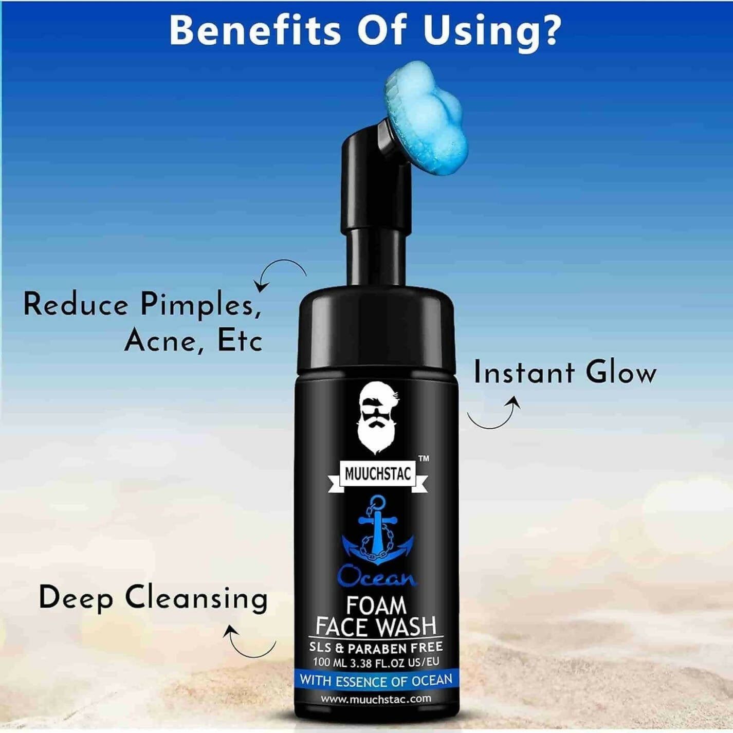 Muuchstac Ocean Foam Face Wash - Indyancart