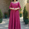 Dhiyona IE Women Ethnic Motifs Embroidered Anarkali Kurta with Trousers