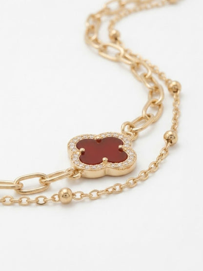 Anouk Women Artrificial Stones Gold Plated Rakhi With Roli Chawal Chandan Mishri