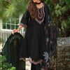 Dhiyona IE Floral Embroidered Notch neck Thread Work Straight Kurta With Trouser & Dupatta