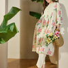 Dhiyona IE Women Floral Printed Pleated Pure Cotton Kurta with Trousers