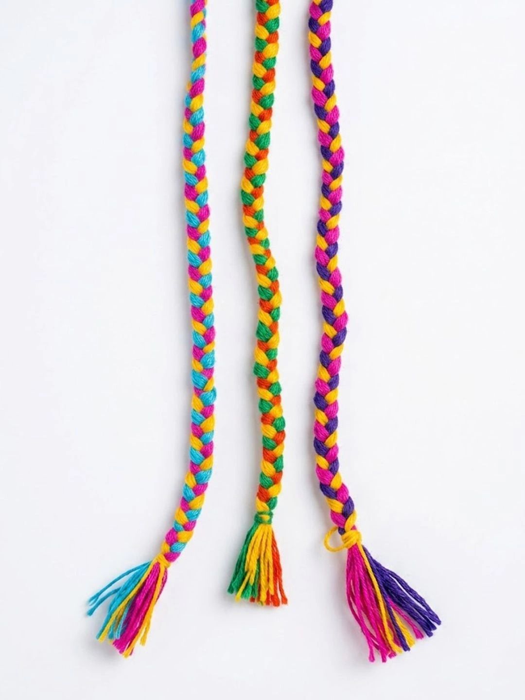 Anouk Set Of 3 Multicolor Thread Rakhi With Roli Chawal Chandan Mishri