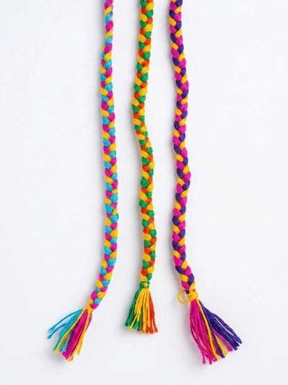 Anouk Set Of 3 Multicolor Thread Rakhi With Roli Chawal Chandan Mishri