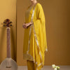 Indyancart VA Women Ethnic Motifs Embroidered Regular Thread Work Kurta with Palazzos & With Dupatta