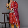 Indyancart Women's Ethnic Motifs Embroidered Regular Kurta with Trousers & With Dupatta