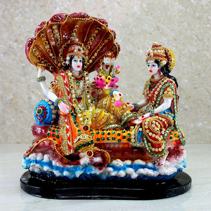 Vishnu and Laxmi idols from the Esplanade collection, depicted together in a Ksheer Sagar setting, detailed and vibrant.