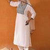 Dhiyona IE White Floral Embroidered Straight Kurta with Trousers & Dupatta