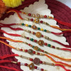 Dhiyona Set Of 10 Multicolor Designer Thread Rakhi With Roli Chawal Chandan Mishri