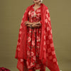 Indyancart IE Floral Printed Empire Gotta Patti Pure Cotton Kurta With Trousers & Dupatta