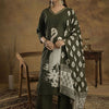 Indyancart SN Women's Ethnic Motifs Sequinned Pure Cotton Kurti with Trousers & Dupatta