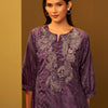Dhiyona IE Embroidered Notch Neck Tunic With Trousers