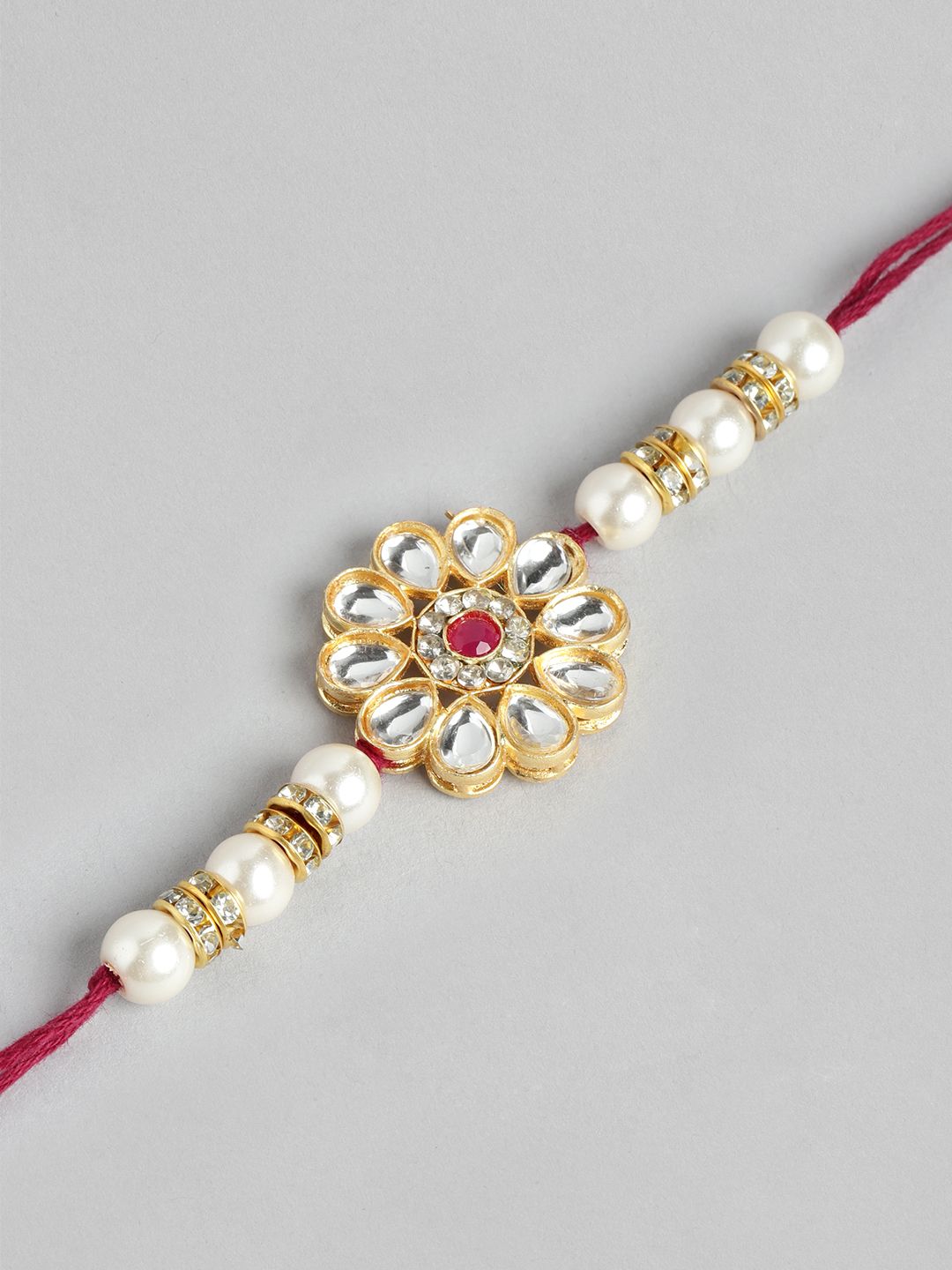 Anouk Unisex Set of 2 Beaded Bhai Bhabhi Rakhis With Roli & Chawal