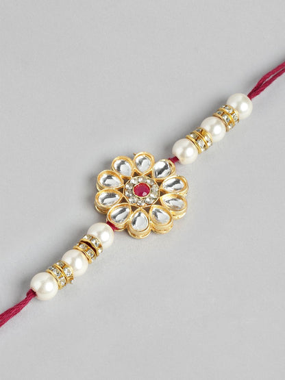 Anouk Unisex Set of 2 Beaded Bhai Bhabhi Rakhis With Roli & Chawal