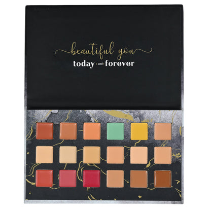Aflairza One for All Palette, 4-in-1 Foundation, Concealer, Blush & Contour, All-in-One Face Palette for Effortless Beauty 56g